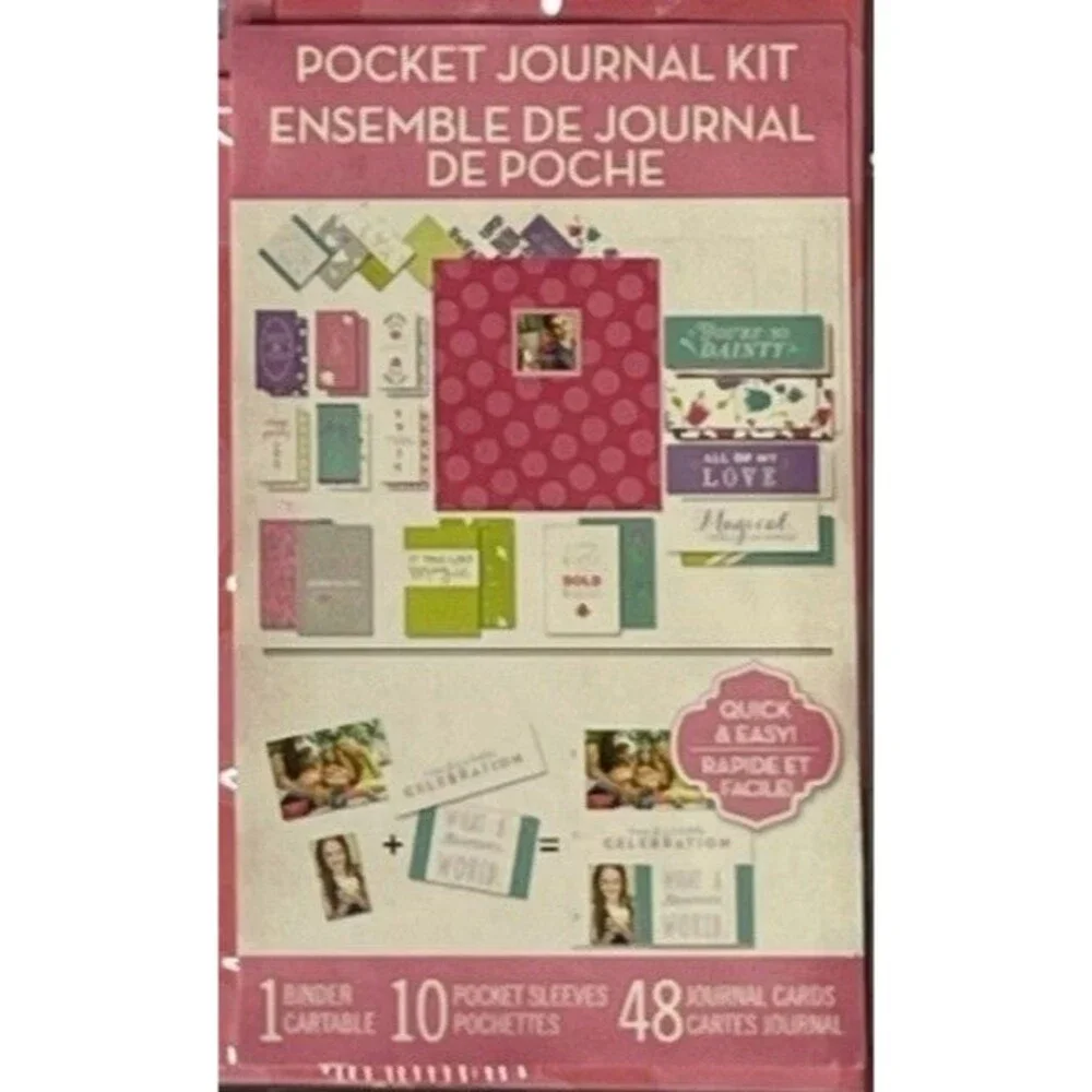 K & Company Pocket Journal Kit, 1 Binder, 10 Pocket Sleeve, 48 Journal Cards